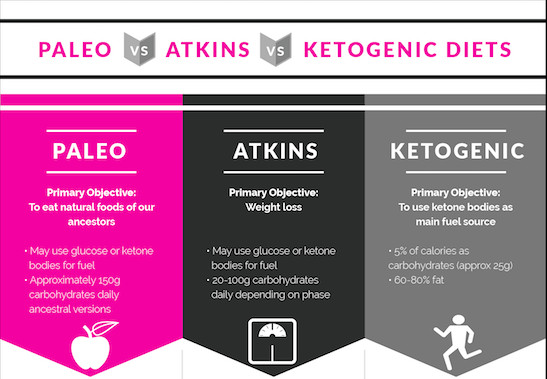 Difference Between Keto Diet And Atkins
 Paleo vs Atkins vs Ketogenic Diet Fact vs Fitness