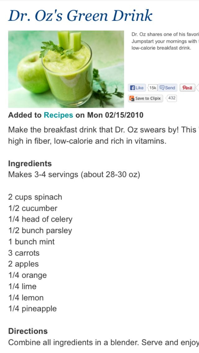 Dr Oz Smoothies Weight Loss
 dr oz smoothie recipe
