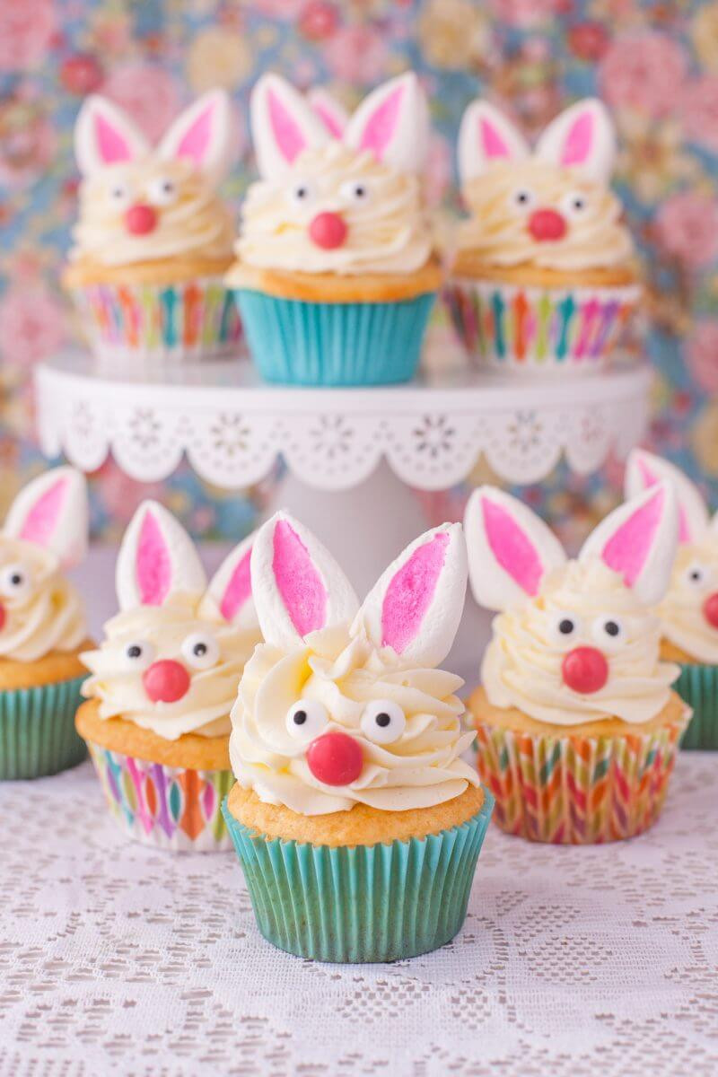 Easter Bunny Cupcakes Marshmallow Bunny Cupcakes for Easter Eating Richly