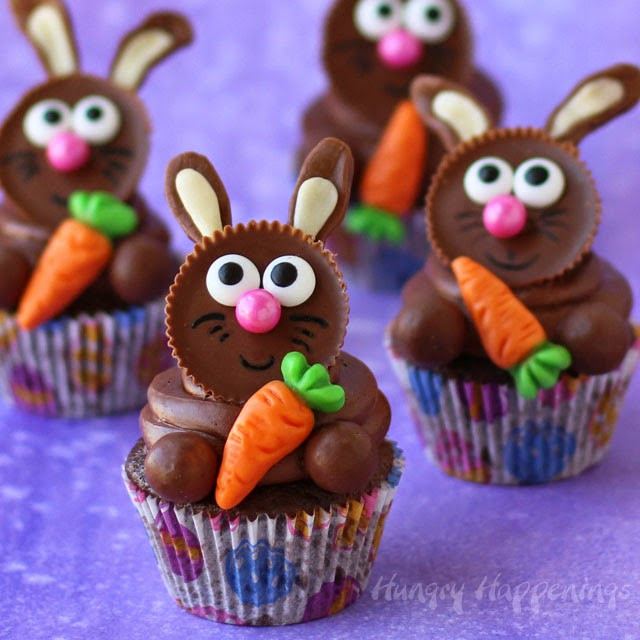 Easter Bunny Cupcakes Reese s Cup Easter Bunny Cupcakes Hungry Happenings