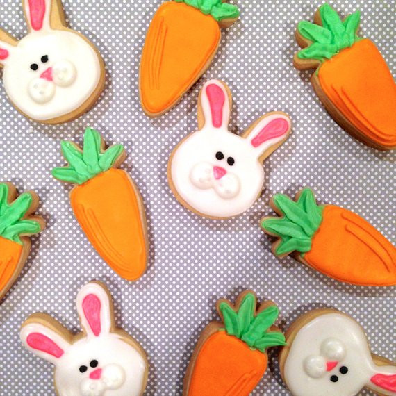 Easter Bunny Sugar Cookies
 Easter Bunny Carrots Sugar Cookies by MerciBakery on Etsy