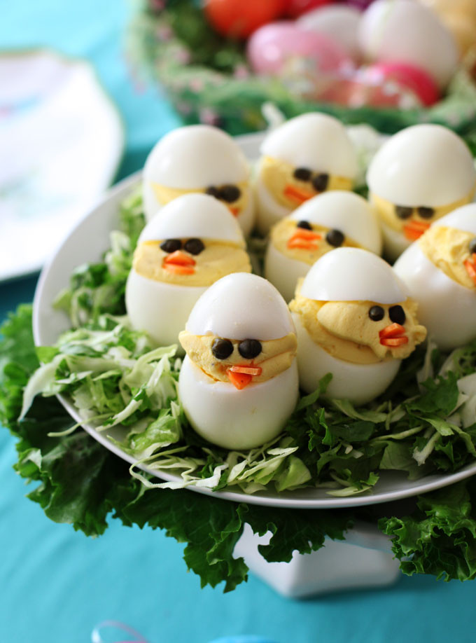 Easter Chick Deviled Eggs
 Deviled Egg Chicks Video