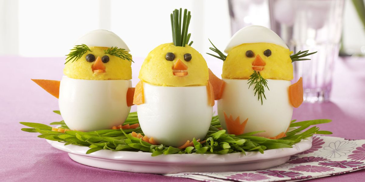 Easter Chick Deviled Eggs
 Deviled Egg Chicks Recipe