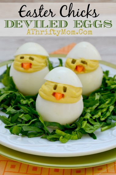 Easter Chick Deviled Eggs
 Egg Recipes for Easter uses for leftover Easter eggs