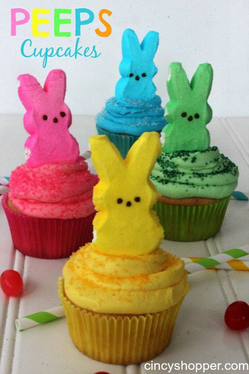 Easter Cupcakes With Peeps
 35 Adorable Easter Cupcake Ideas