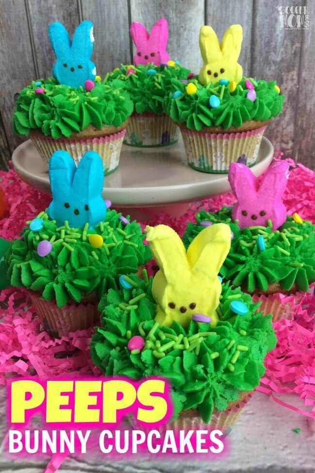 Easter Cupcakes With Peeps
 Peeps Easter Bunny Cupcakes The Soccer Mom Blog