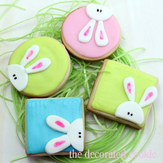 Easter Cut Out Cookies
 peeking bunny decorated cookies for Easter