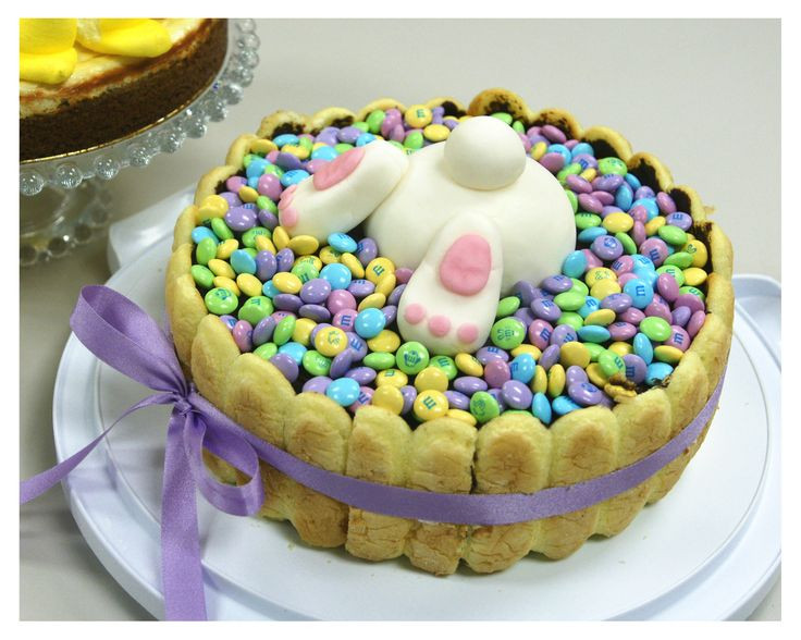 Easter Desserts Pinterest
 Bunny cake surrounded by Lady Fingers and topped with