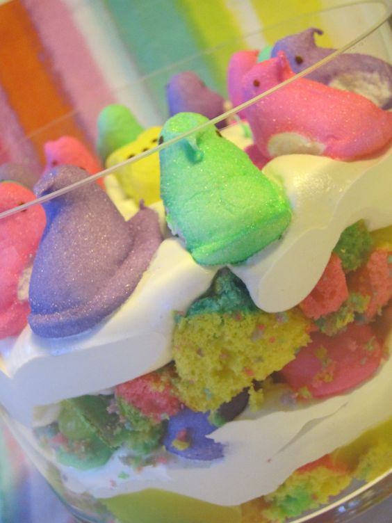 Easter Desserts With Peeps
 Rainbow Peeps Trifle Easter Dessert PEEPS