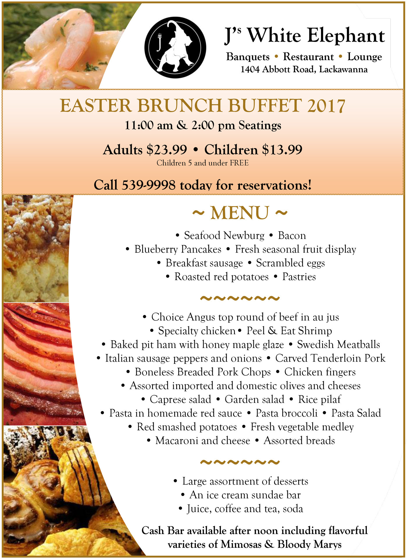 Easter Dinner Buffalo Ny
 Easter Buffet Brunch 2017 J s White Elephant Buffalo