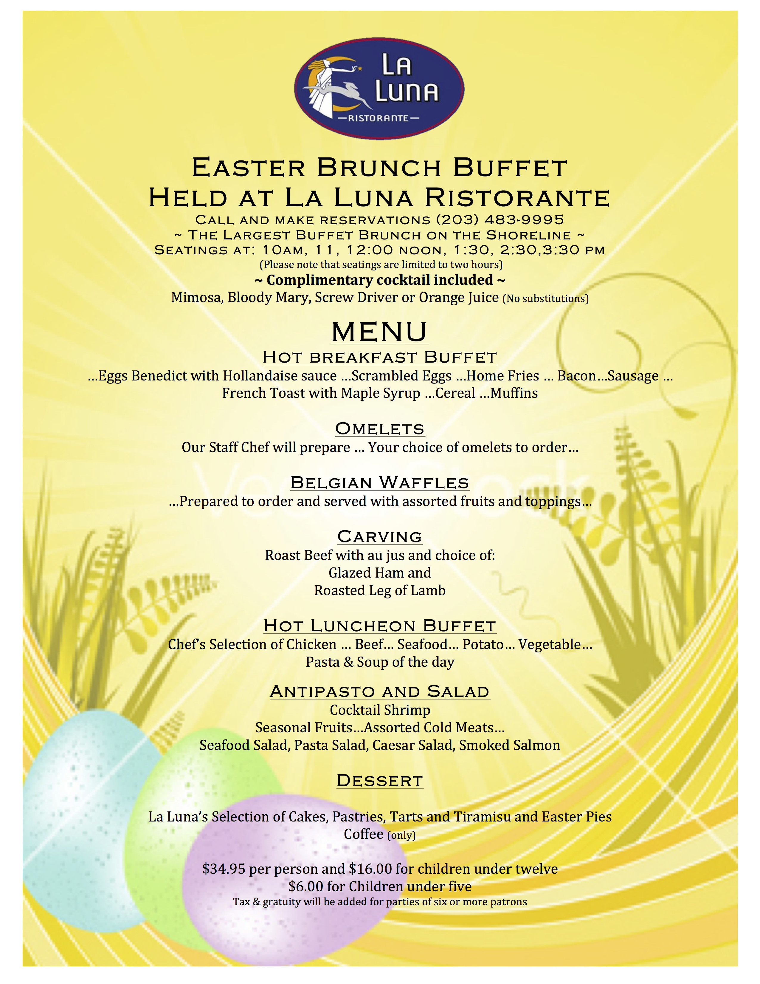 Easter Dinner Ideas 2019
 La Luna Ristorante Italiano Branford CT