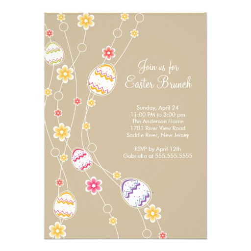 Easter Dinner Invitations
 Easter Eggs Easter Brunch Dinner Party Invitation