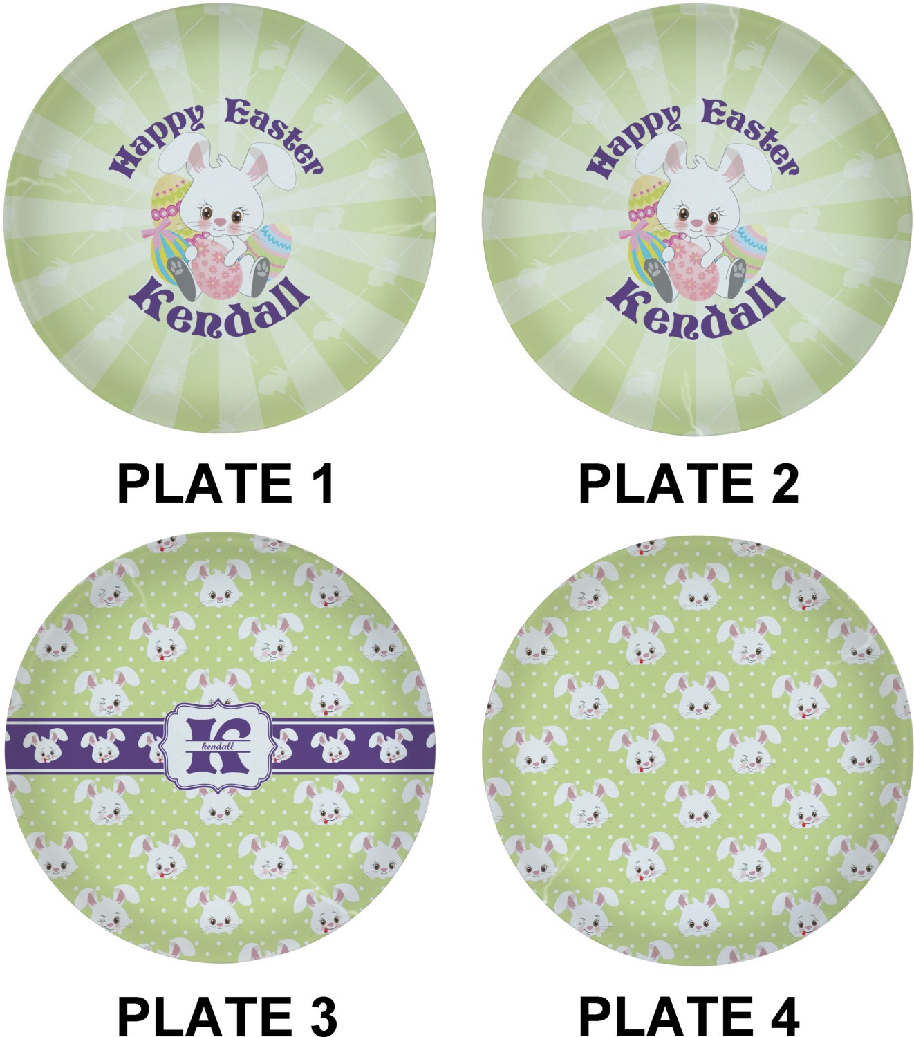 Easter Dinner Plates
 Easter Bunny Set of 4 Glass Lunch Dinner Plate 10