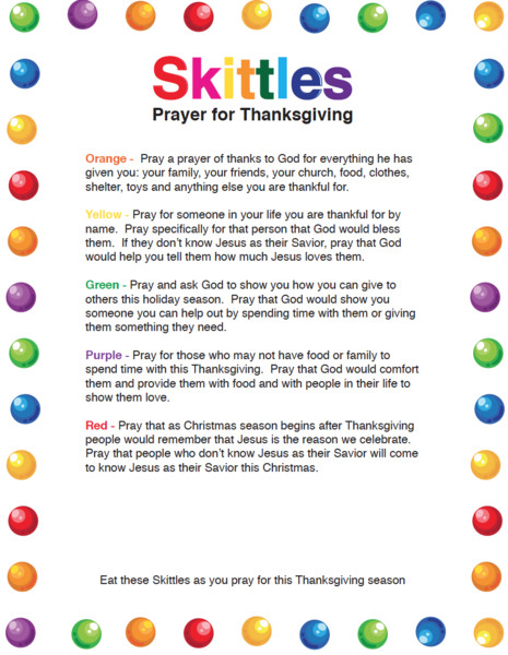 Easter Dinner Prayer
 Skittles Thanksgiving Prayer – Children s Ministry Deals