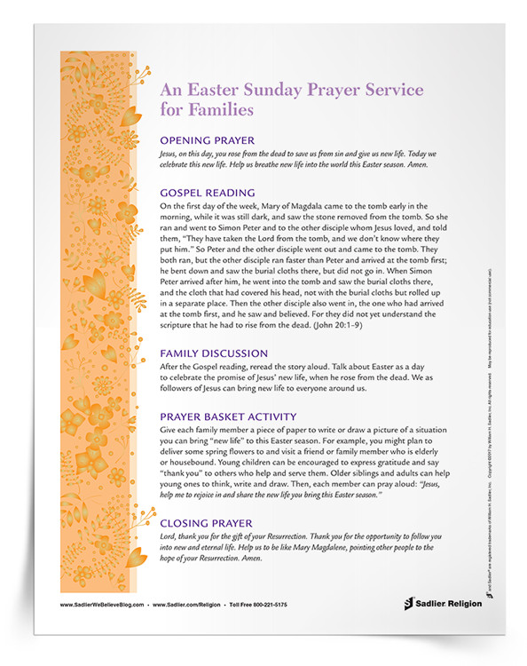 Easter Dinner Prayer Catholic
 Catholic Easter Resources for Families