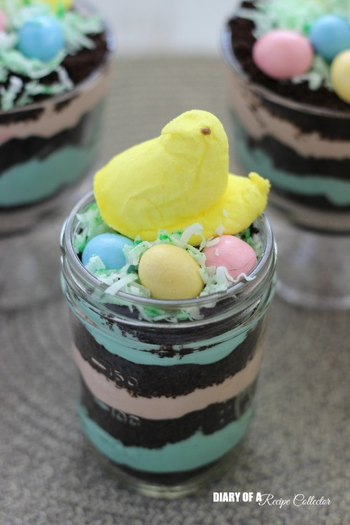 Easter Dirt Cake Recipe
 Easter Peeps Dirt Pudding Cups Diary of A Recipe Collector