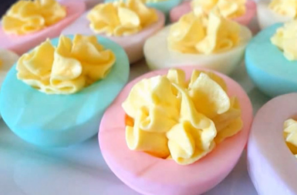 Easter Dyed Deviled Eggs
 Foodista