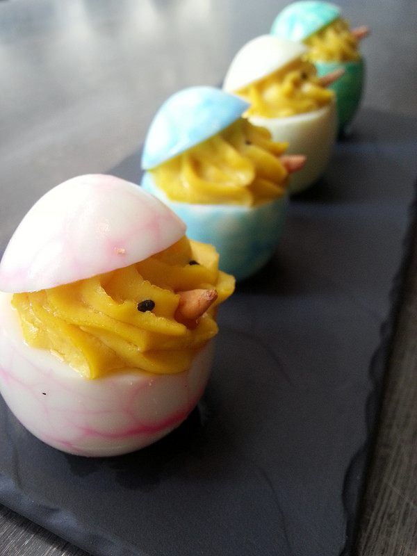 Easter Dyed Deviled Eggs
 Tie Dye Deviled Easter Egg Chicks STL Cooks