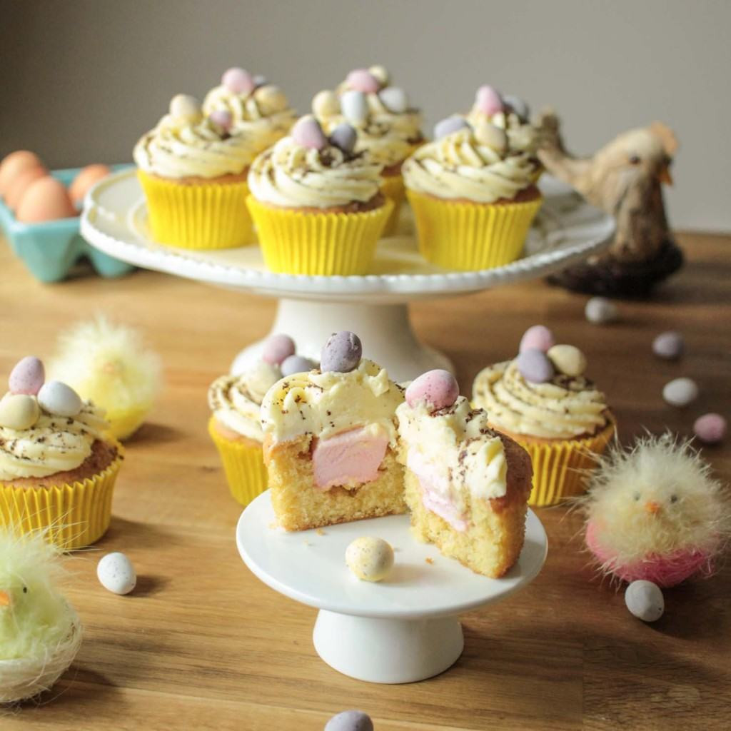 Easter Egg Cupcakes
 Easter Surprise Mini Egg Cupcakes Recipe Globe Scoffers
