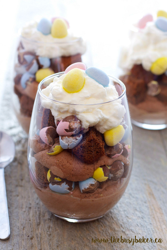 Easter Egg Desserts
 Mini Eggs Easter Brownie Parfaits The Busy Baker