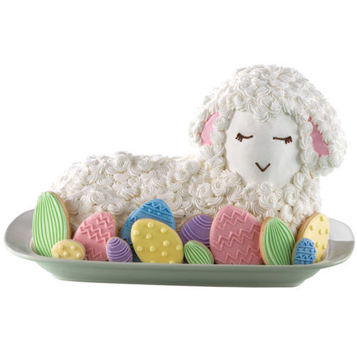 Easter Lamb Decorations
 Fanciful Lamb Cake and Easter Egg Cookies