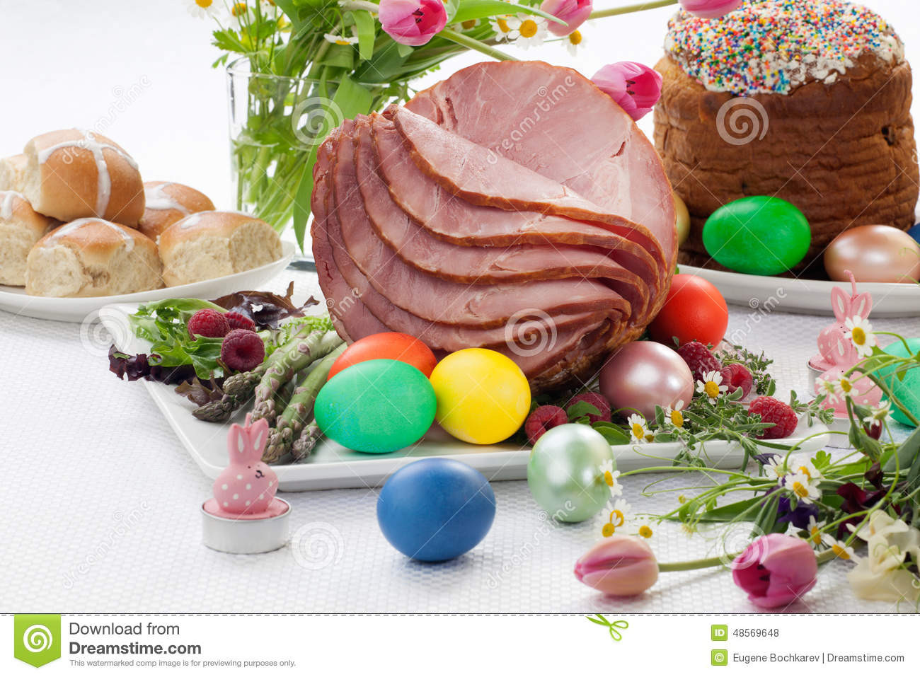 Easter Menu With Ham
 Honey Sliced Ham For Easter Stock Image of close