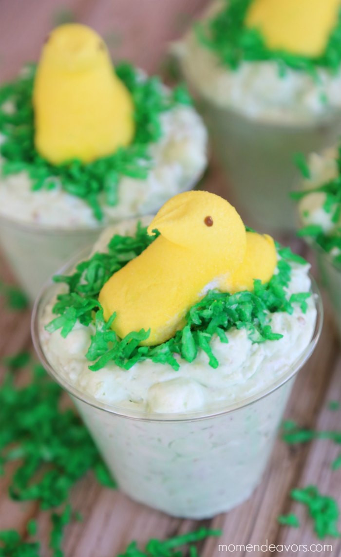 Easter Pudding Desserts
 Pistachio Salad Easter Peeps Dessert Cups