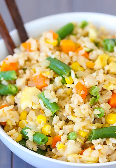 Easy Vegan Fried Rice
 Flag Freezer Pops & Ve able Fried Rice