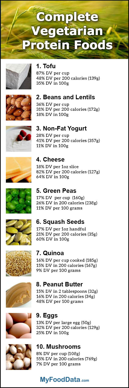 Foods With Protein For Vegetarian
 Top 10 plete Ve arian Protein Foods with All the