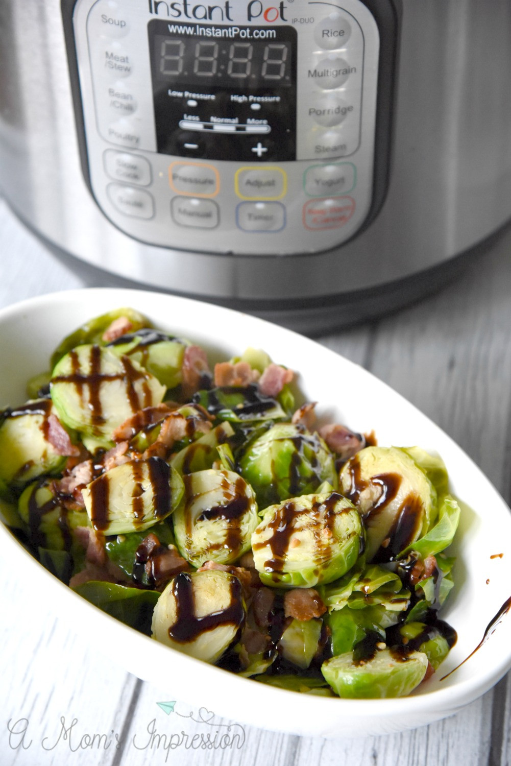 Fresh Market Easter Dinner
 Instant Pot Brussels Sprouts with Bacon and Balsamic Glaze