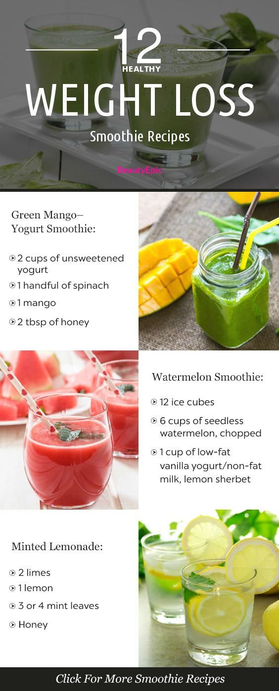 Fruit Smoothie Recipes For Weight Loss
 Top 12 Healthy Smoothie Recipes for Weight Loss ⋆ Food
