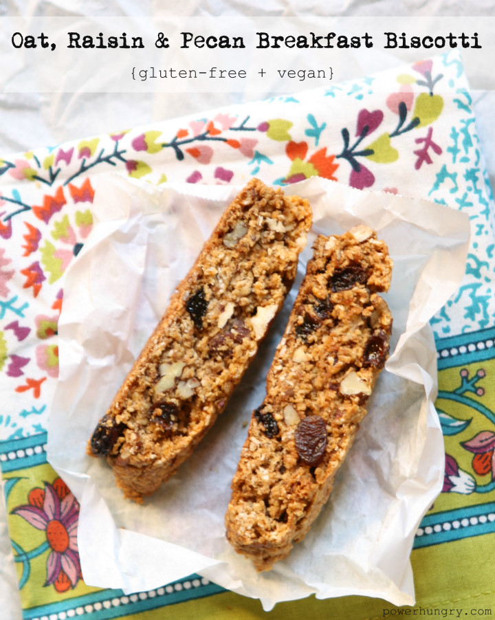 Gluten Free Biscotti
 Oat Raisin & Pecan Breakfast Biscotti gluten free vegan