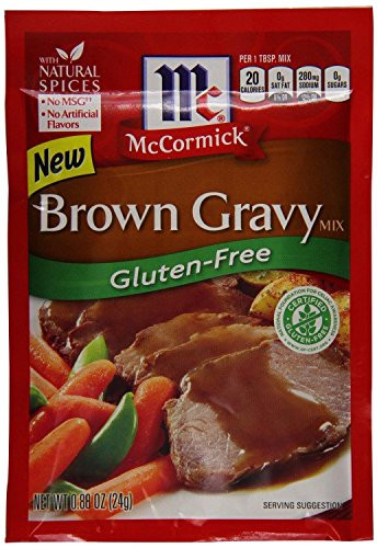 Gluten Free Brown Gravy
 McCormick Gluten Free Brown Gravy Mix 0 88 oz packet