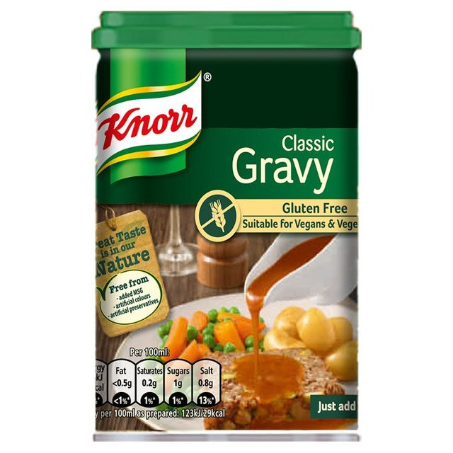 Gluten Free Dairy Free Gravy
 Knorr Gluten Free Gravy 175g from Ocado