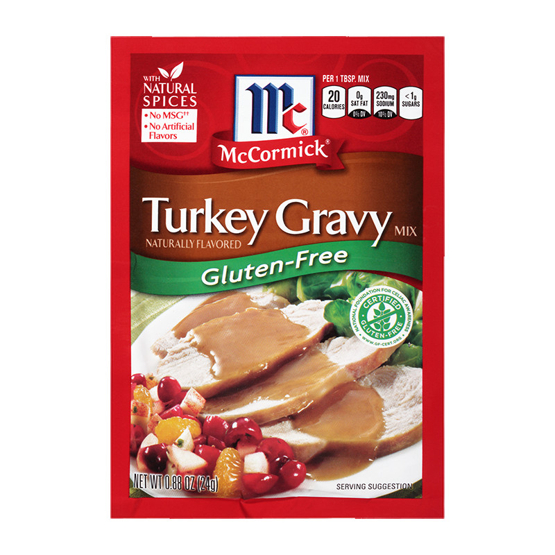 Gluten Free Dairy Free Gravy
 McCormick Gluten Free Turkey Gravy Mix