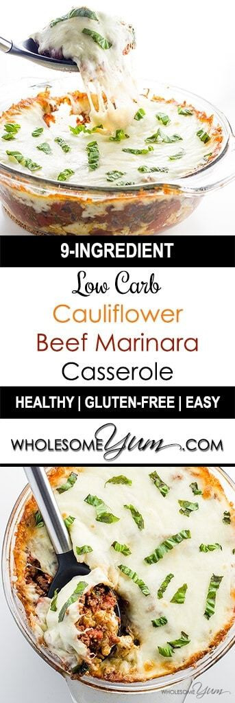 Gluten Free Dairy Free Ground Beef Recipes
 Low Carb Cauliflower Casserole Recipe with Beef Marinara