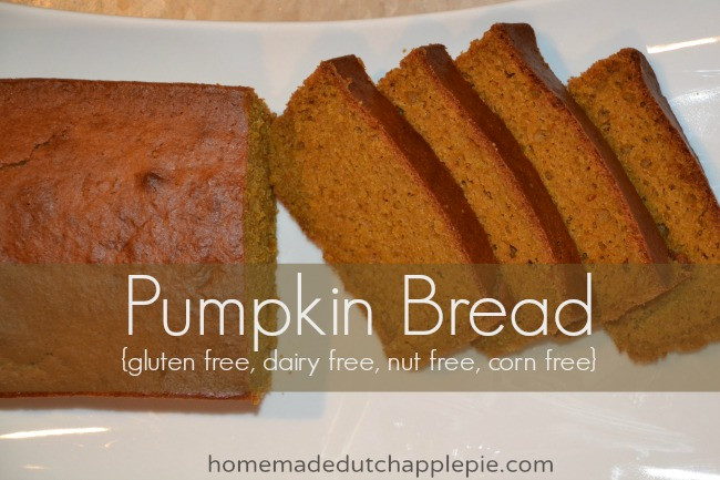 Gluten Free Dairy Free Pumpkin Bread
 Pumpkin Bread gluten free dairy free nut free corn free