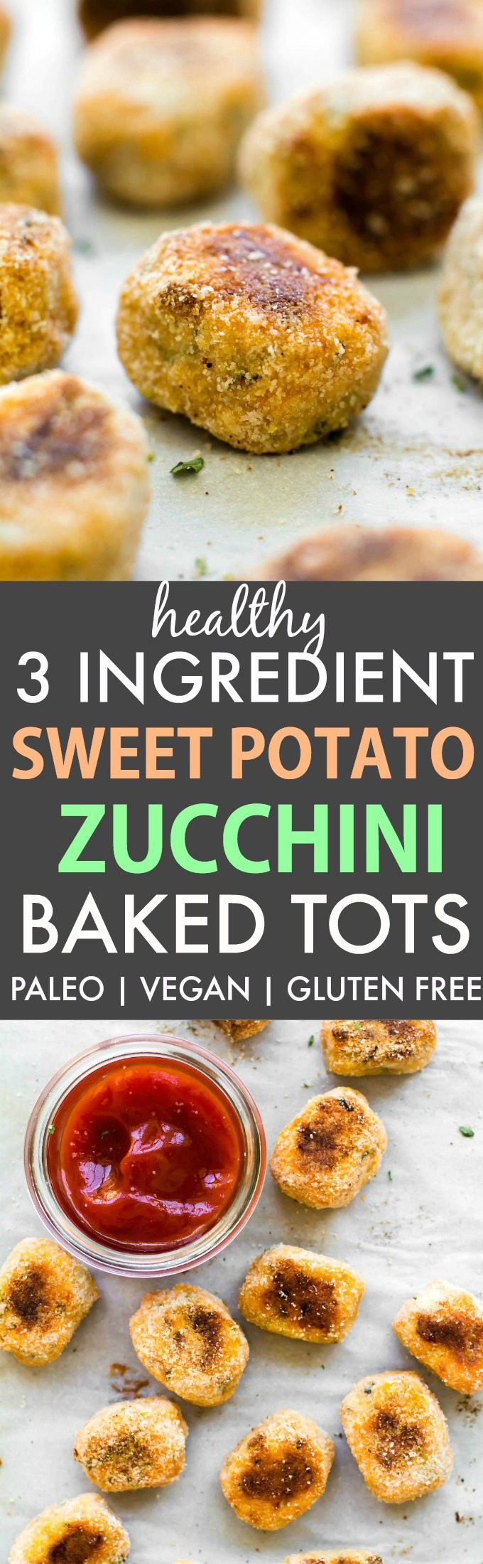 Gluten Free Dessert Recipes With Normal Ingredients
 Healthy 3 Ingre nt Baked Sweet Potato Zucchini Tots