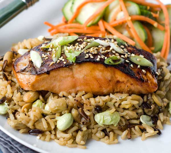 Gluten Free Salmon Recipes
 Gluten Free Asian Glazed Salmon with Edamame Rice Recipes