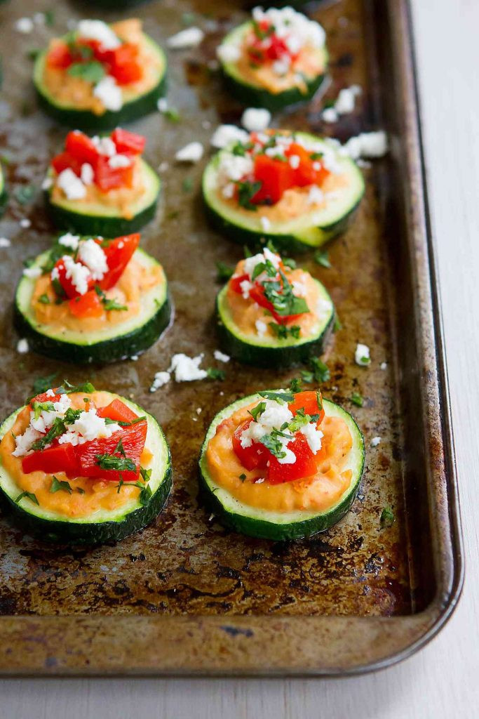 Gluten Free Vegetarian Appetizers
 Baked Zucchini Hummus Bites Healthy Snack or Appetizer
