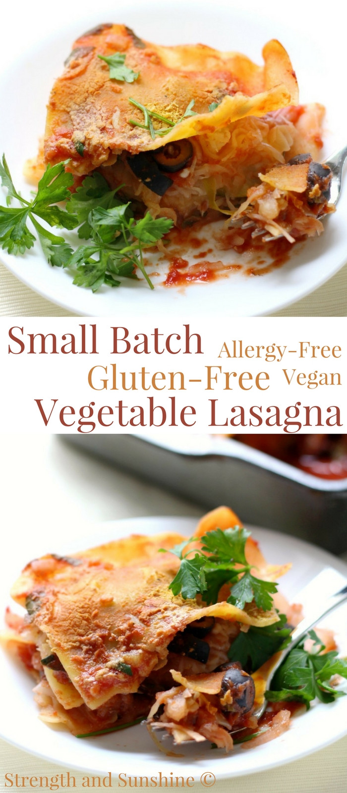 Gluten Free Vegetarian Lasagna
 Small Batch Gluten Free Ve able Lasagna Vegan Allergy