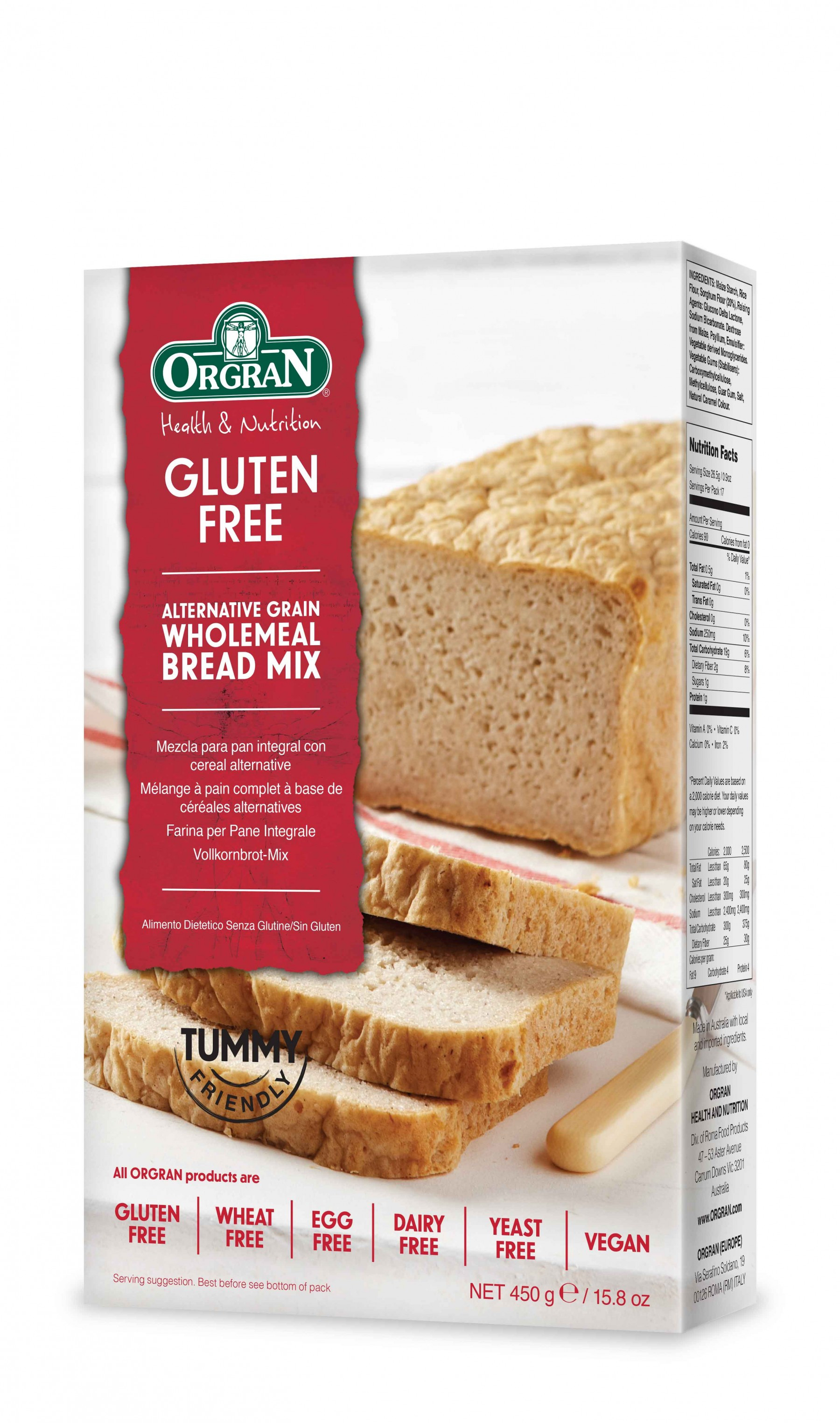 Gluten Free Yeast Free Bread Brands
 Orgran Gluten Free Wholemeal Bread Mix 450g