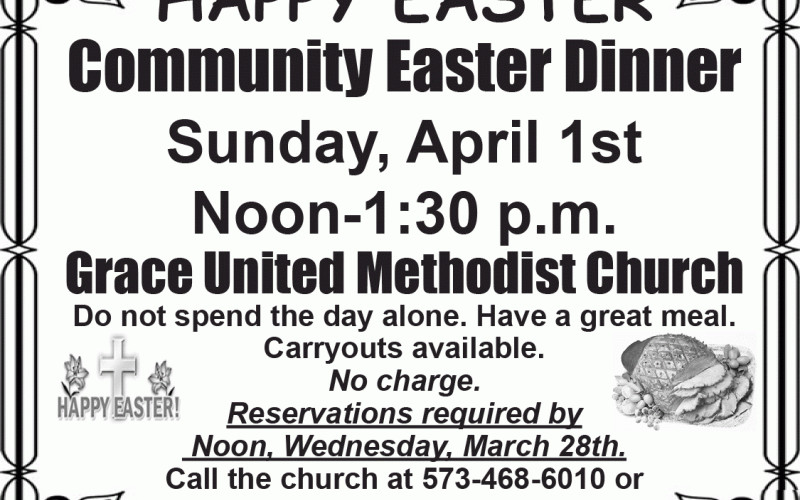 Grace For Easter Dinner
 Grace United Methodist Holding munity Easter Dinner