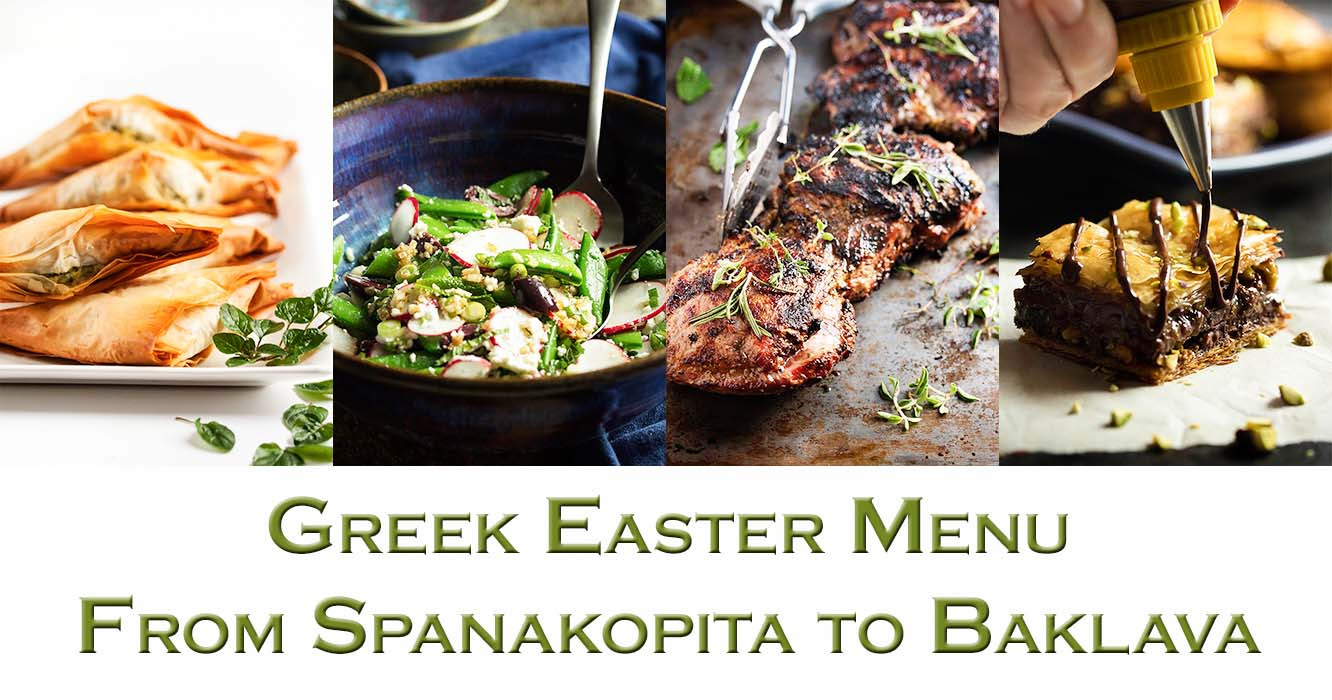 Greek Easter Dinner
 Greek Easter Menu from Spanakopita to Baklava Just a