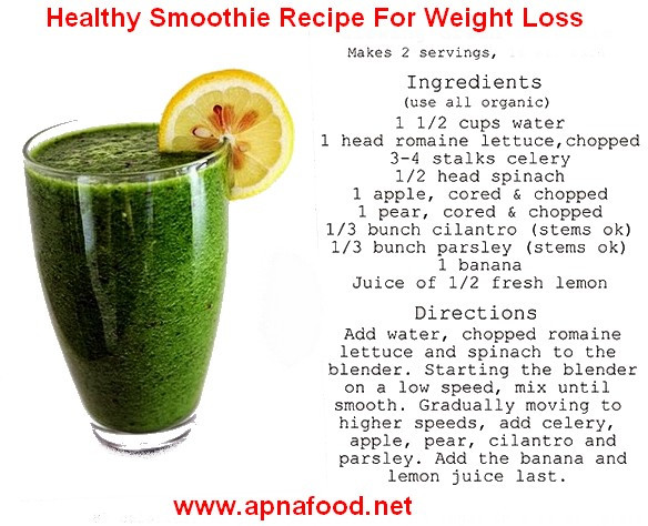 Healthiest Smoothies For Weight Loss
 Smoothie Recipe For Weight Loss