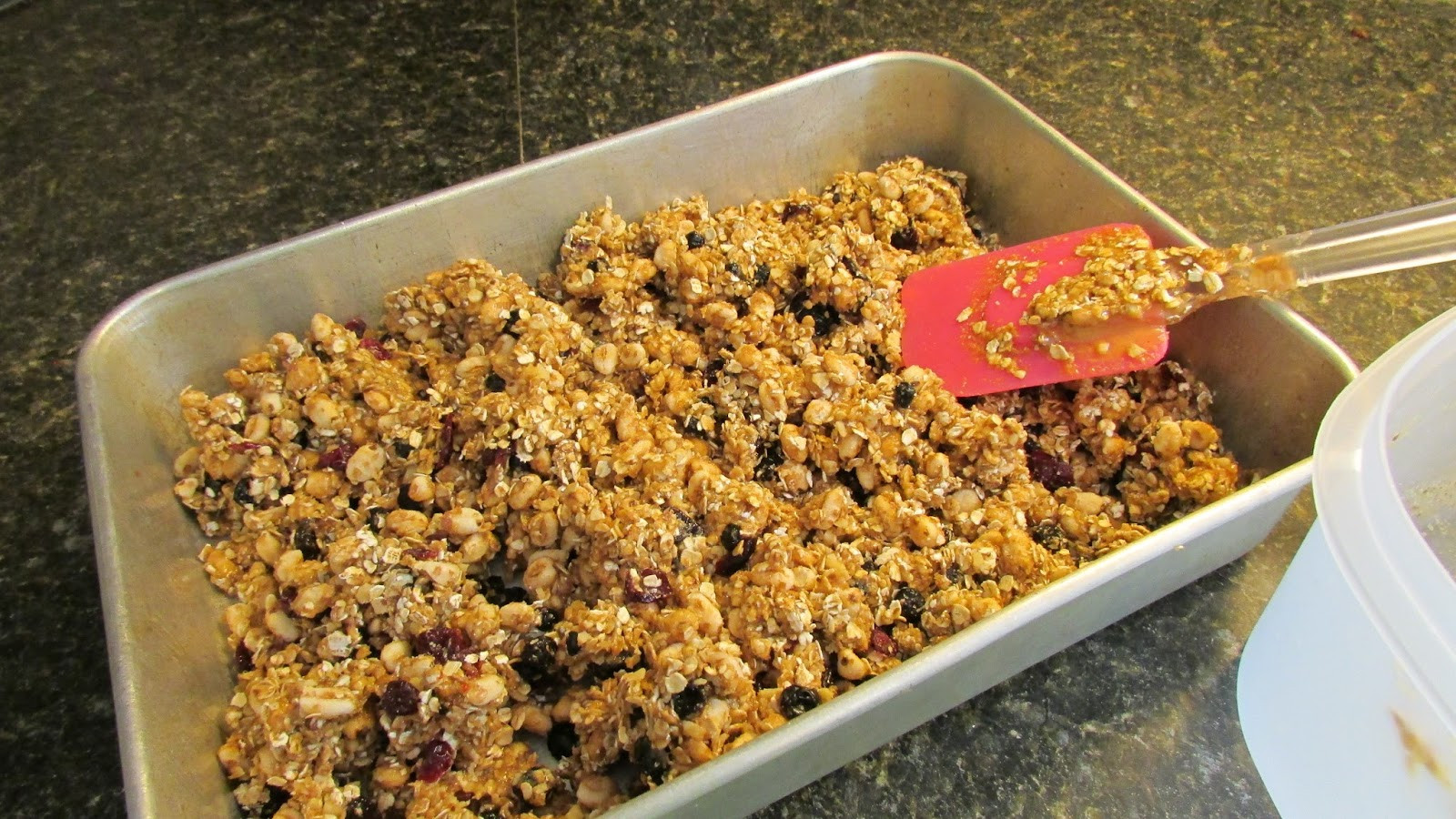 Healthy Breakfast Bars
 Pat it firmly