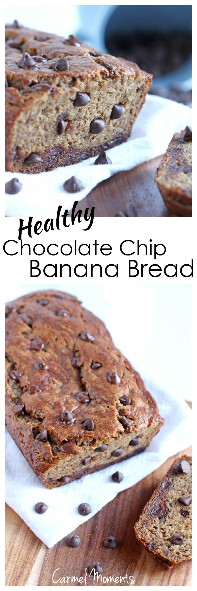 Healthy Chocolate Banana Bread
 Healthy Chocolate Chip Banana Bread