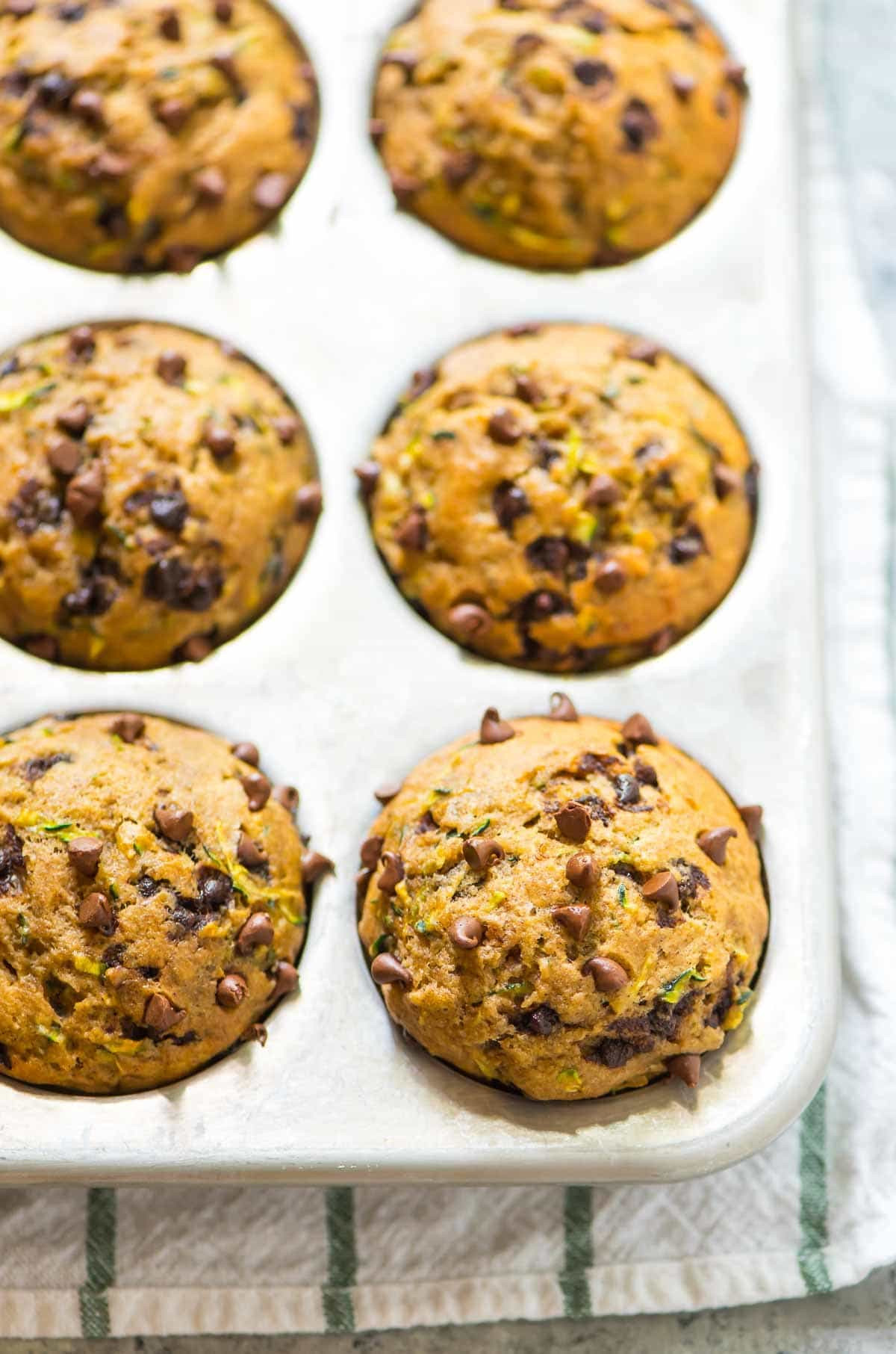 Healthy Chocolate Chip Zucchini Muffins
 Healthy Zucchini Muffins with Chocolate Chips