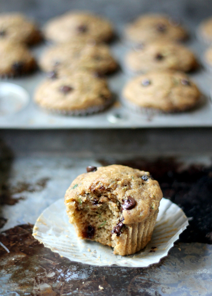 Healthy Chocolate Chip Zucchini Muffins
 Skinny Zucchini Banana Chocolate Chip Muffins