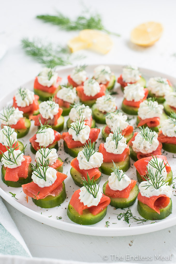 Healthy Cold Appetizers
 Smoked Salmon Appetizer Bites w Lemon Dill Cream Cheese